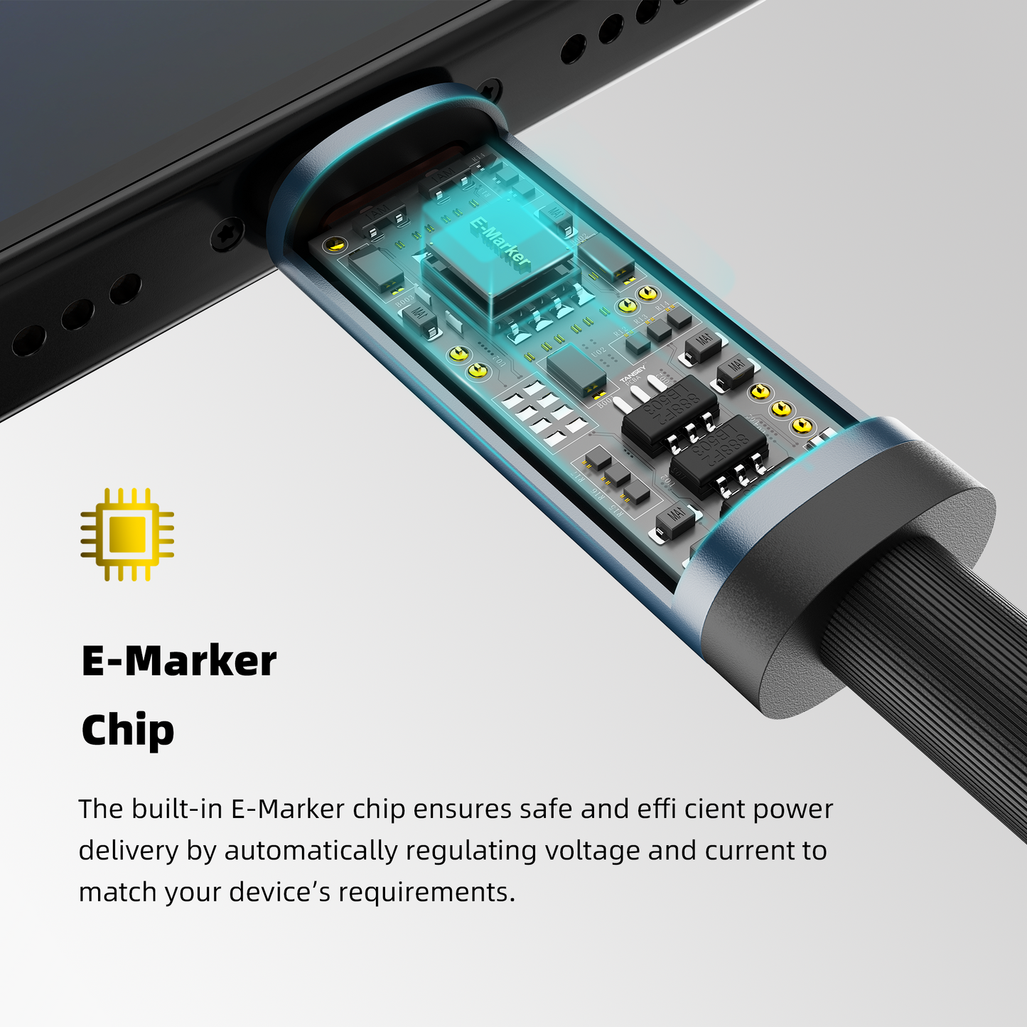 100W USB-C to USB-C Cable, 6.6FT Nylon Braided Type-C Cable with LED Display