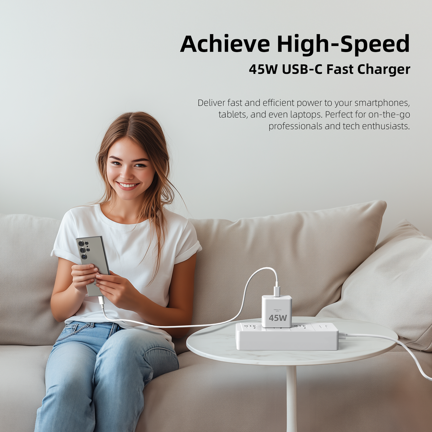 TANSEY iPhone 16 Pro Max Charger Fast Charging, 45W USB C iPhone 16 Super Fast Charger Block with 6.6ft Long Type C Charging Cable